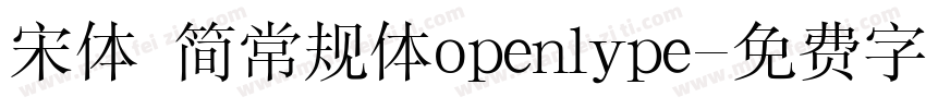 宋体 简常规体openlype字体转换